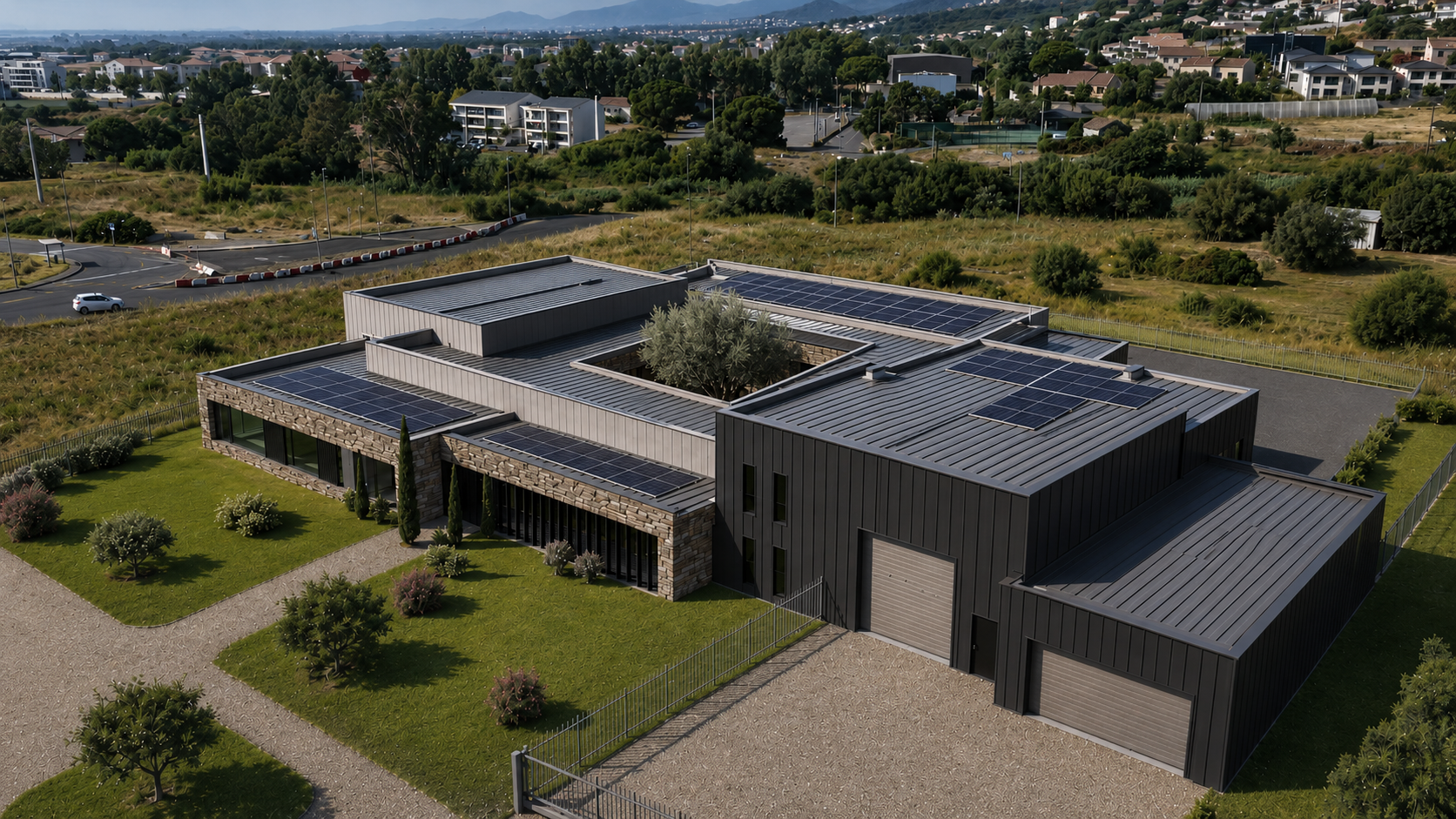Rendu architectural du futur Centre Funéraire Morganti à Furiani